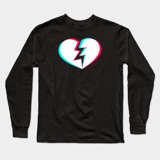 TikTok Broken Heart White Long Sleeve T-Shirt